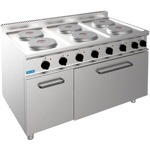 Piano cottura elettrico 6 piastre da 2,6 kw Ø 220 mm su forno elettrico GN 2/1 potenza 5,48 kw