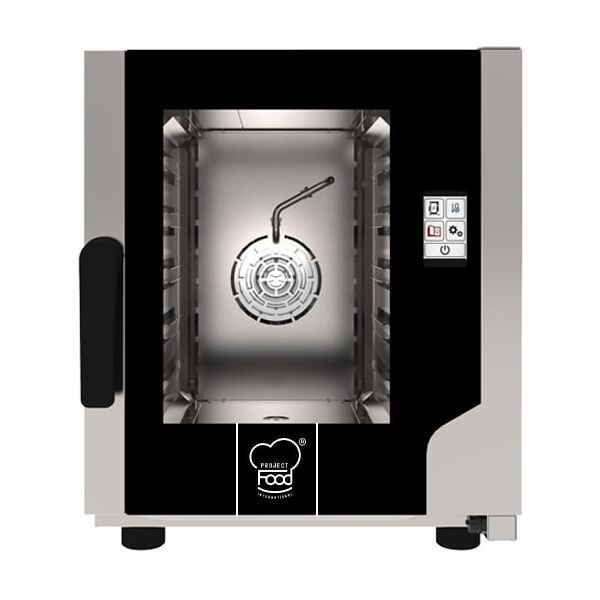 forno compatto combinato a convezione vapore con wi-fi per 5 teglie gn 2/3 comandi touch screen