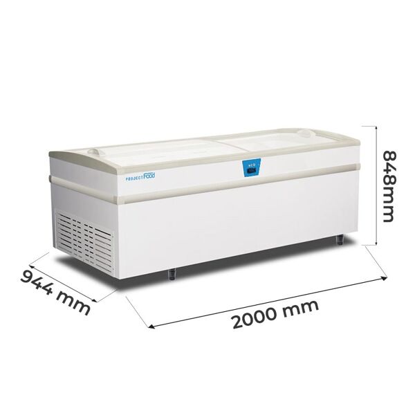 isola supermercato statica con sbrinamento manuale e temp da -18°c a -23°c capacità 808 lt