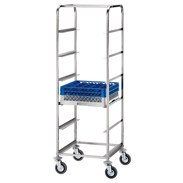 carrello porta cestelli per lavastoviglie in acciaio inox, per cesto 50x50