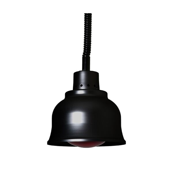 lampada riscaldante in alluminio nero con luce rossa diametro 225 mm