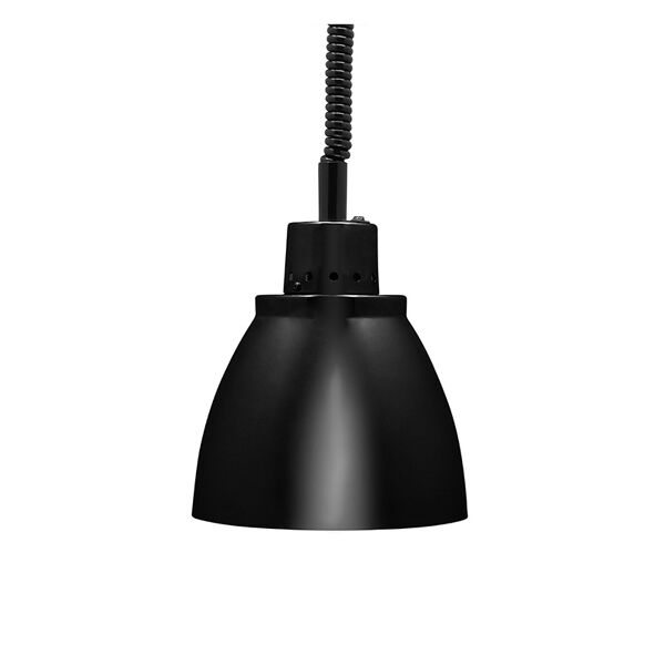 lampada riscaldante in alluminio nero con luce bianca diametro 225 mm
