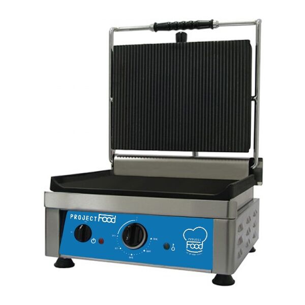 piastra panini premium singola con piano cottura in ghisa liscio potenza 2500 watt