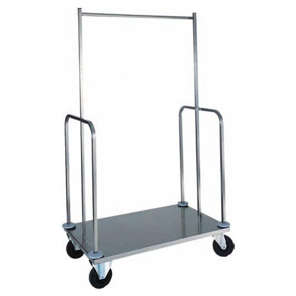 carrello porta valigie con appendiabiti. acciaio inox 1000x560x1600 mm