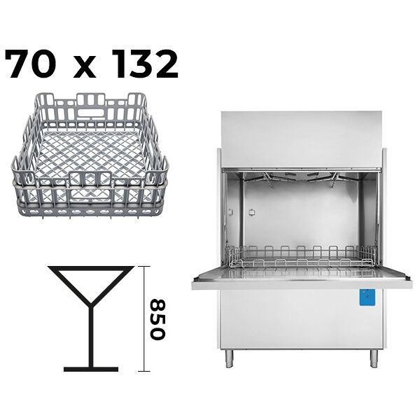 lavaoggetti elettronica con cestello 70x132 completa di dosatore detergente e brillantante