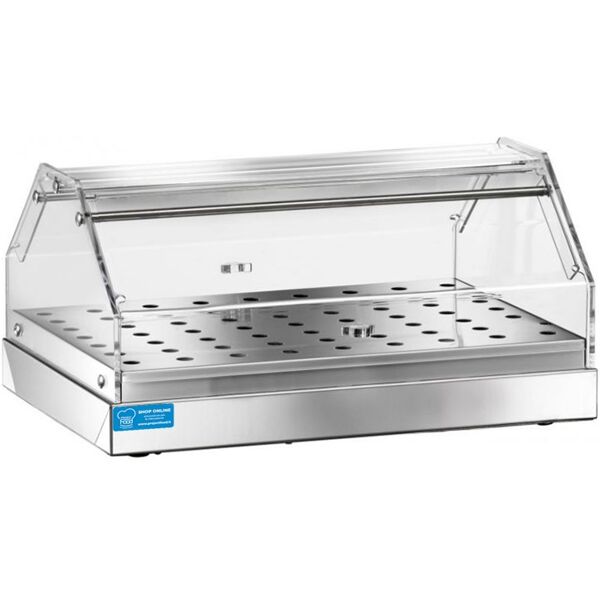 vetrina neutra da banco l 85 cm con 1 ripiano in acciaio inox aisi 304