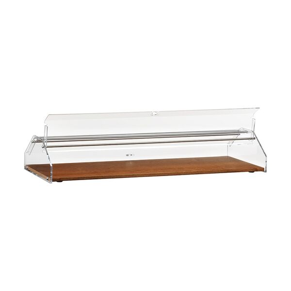 vetrina neutra da banco l 85 cm con 1 ripiano in legno color noce