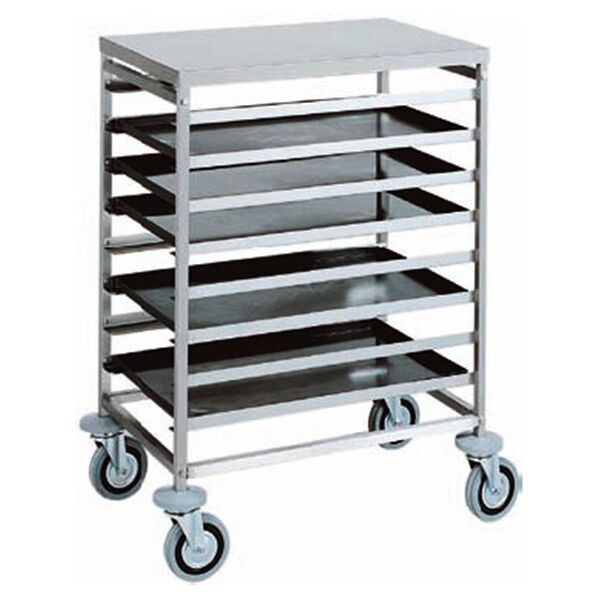 carrello portateglie in acciaio inox per 16 teglie 600x400 mm o 8 teglie 800x600 mm l850xp650xh940 mm