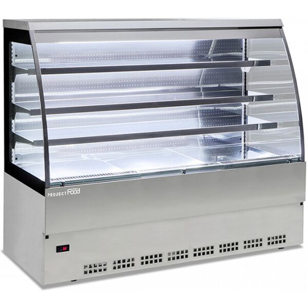 vetrina espositiva self service inox ventilata temp +3°c a +5°c l2350xp800xh1525 mm linea self