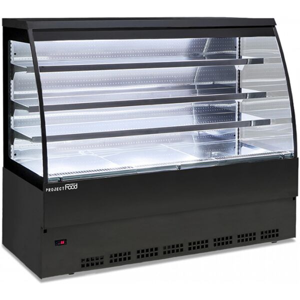 vetrina espositiva self service nera ventilata temp +3°c a +5°c l1805xp800xh1525 mm linea self