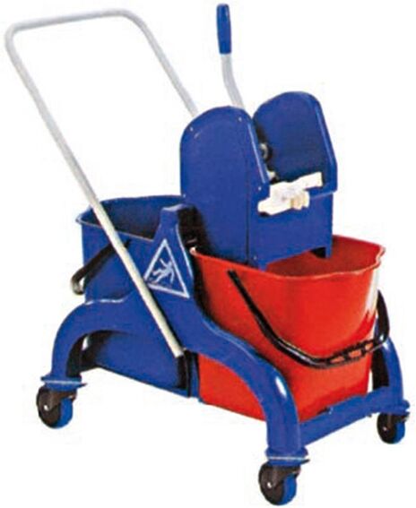 carrello per pulizie con strizzatore, due secchi da 25 lt.