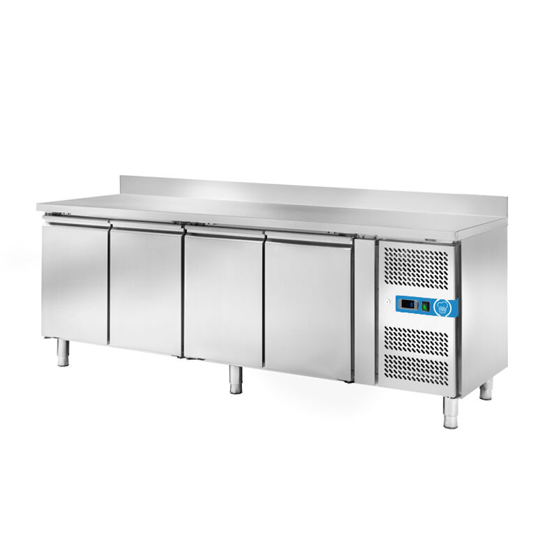 tavolo refrigerato con n° 4 porte en 60x40 con alzatina temp. da -2°c a +8°c prof. 80 cm