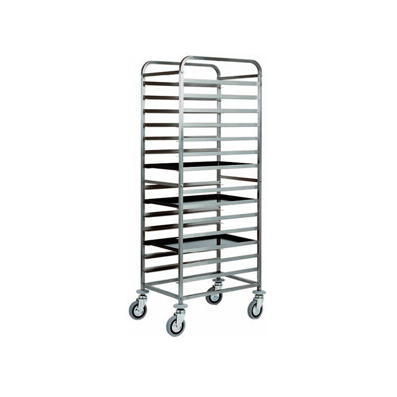 carrello portateglie in acciaio inox per 14 teglie 600x400 mm l520xp720xh1820 mm