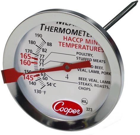 termometro meccanico per carne e pesce, temperatura +54°c a +85°c