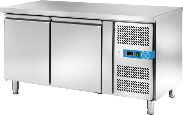 tavolo refrigerato con n° 2 porte en 60x40 senza alzatina temp. da -2°c a +8°c prof. 80 cm