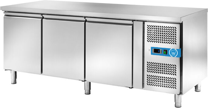 tavolo refrigerato con n° 3 porte en 60x40 senza alzatina temp. da -2°c a +8°c prof. 80 cm