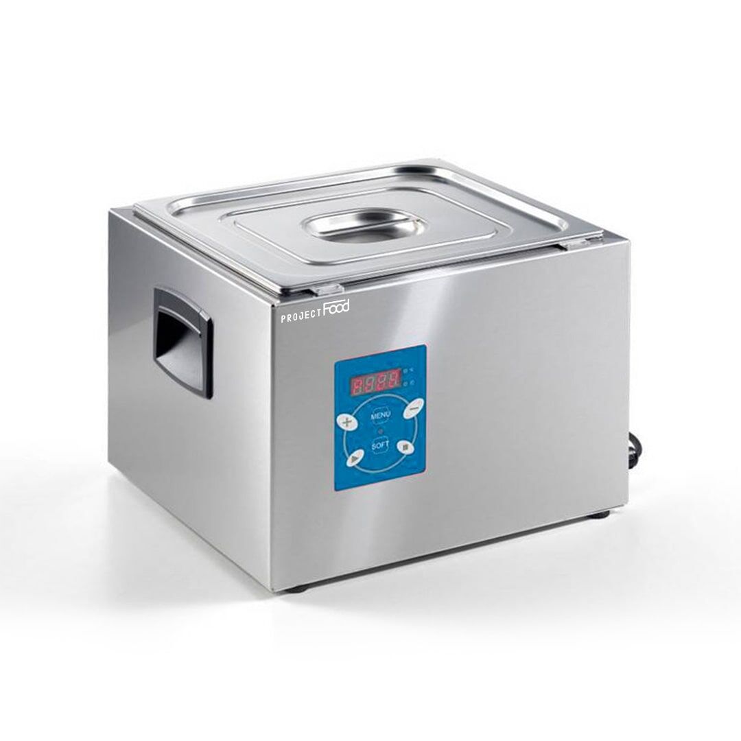 vasca per cotture sottovuoto a basse temperature gn 2/3 con comandi digitali e coperchio potenza 1150 watt