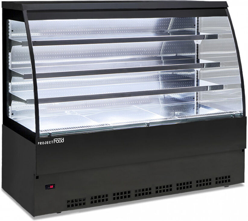 vetrina espositiva self service nera ventilata temp +3°c a +5°c l2350xp800xh1525 mm linea self