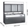 Isola panoramica statica con sbrinamento automatico temp da +10°C a -22°C + vetrina freezer temp da -18°C a -22°C