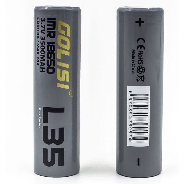 golisi 2pz batteria l35 18650 3500 mah 10a per sigaretta elettronica