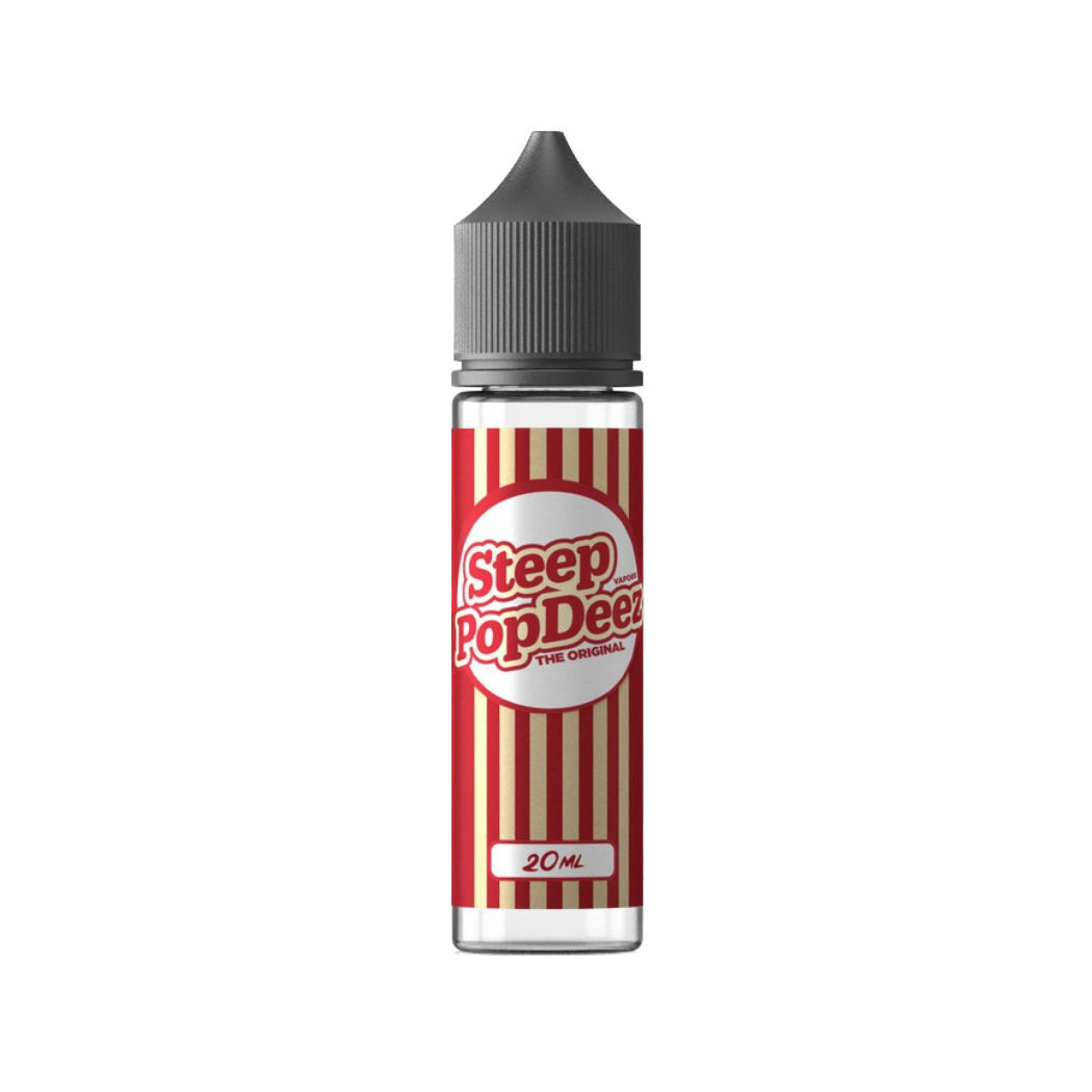 pgvg labs steep vapors pop deez 20 ml shot pop corn burro caramello