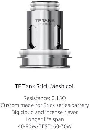 SMOK 3 PZ MESH COIL PER TF TANK STICK 80W 0.15 OHM