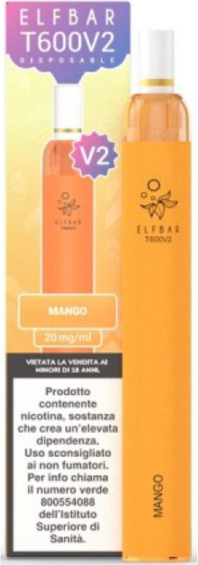 ELF BAR T600 MANGO Nicotina 20 Usa e Getta Mango