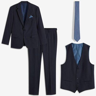 bonprix Completo a giacca con gilet e cravatta, slim fit (4 pezzi) 58 bonprix Completo a giacca con gilet e cravatta, slim fit (4 pezzi) 58
