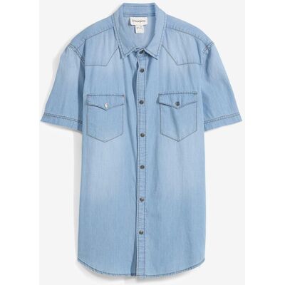 bonprix Camicia a maniche corte in jeans di puro cotone biologico, slim fit 49 bonprix Camicia a maniche corte in jeans di puro cotone biologico, slim fit 49