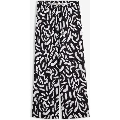 bonprix Pantaloni con elastico in vita in viscosa fluida con fantasia 42 bonprix Pantaloni con elastico in vita in viscosa fluida con fantasia 42