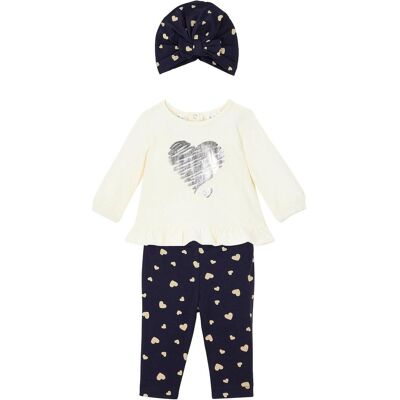 bonprix Maglia + leggings + berrettino da neonato (set 3 pezzi) in cotone biologico 92 bonprix Maglia + leggings + berrettino da neonato (set 3 pezzi) in cotone biologico 92