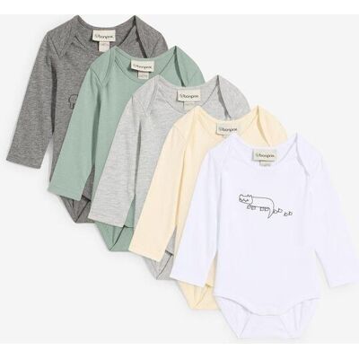 bonprix Body a maniche lunghe in cotone biologico (pacco da 5) 80 bonprix Body a maniche lunghe in cotone biologico (pacco da 5) 80