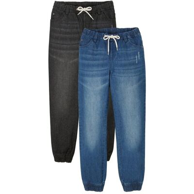 bonprix Jeans in misto cotone con elastico in vita, regular fit (pacco da 2) 158 bonprix Jeans in misto cotone con elastico in vita, regular fit (pacco da 2) 158