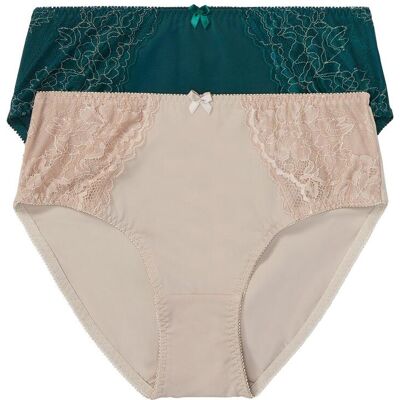 bonprix Slip alto con pizzo delicato (pacco da 2) 46 bonprix Slip alto con pizzo delicato (pacco da 2) 46