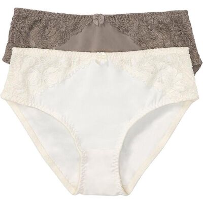 bonprix Slip alto con pizzo (pacco da 2) 46 bonprix Slip alto con pizzo (pacco da 2) 46
