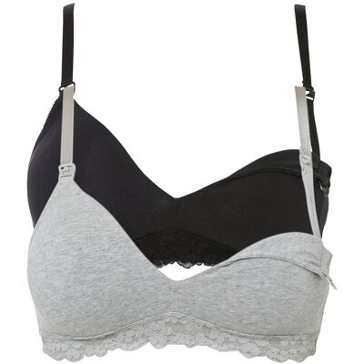 bonprix Reggiseno allattamento senza ferretto con cotone biologico (pacco da 2) 46 bonprix Reggiseno allattamento senza ferretto con cotone biologico (pacco da 2) 46