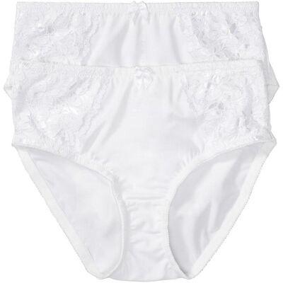 bonprix Slip alto con pizzo delicato (pacco da 2) 46 bonprix Slip alto con pizzo delicato (pacco da 2) 46