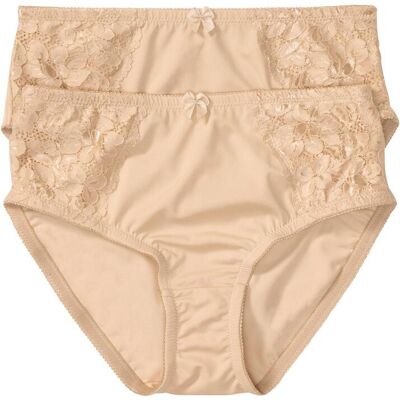 bonprix Slip alto con pizzo delicato (pacco da 2) 46 bonprix Slip alto con pizzo delicato (pacco da 2) 46