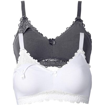 bonprix Reggiseno allattamento senza ferretto con cotone biologico (pacco da 2) 105 bonprix Reggiseno allattamento senza ferretto con cotone biologico (pacco da 2) 105