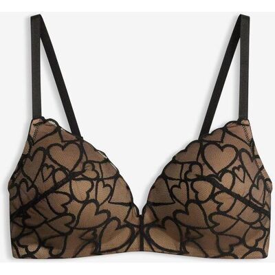 bonprix Reggiseno senza ferretto con coppe preformate e pizzo a cuoricini 75 bonprix Reggiseno senza ferretto con coppe preformate e pizzo a cuoricini 75