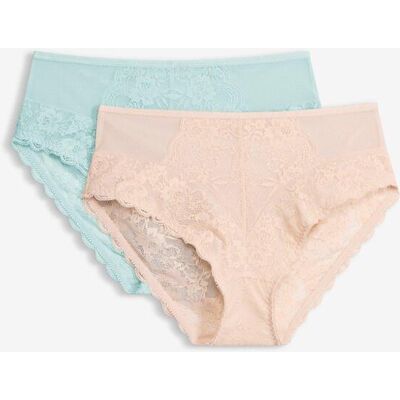 bonprix Slip alto con pizzo delicato (pacco da 2) 46 bonprix Slip alto con pizzo delicato (pacco da 2) 46