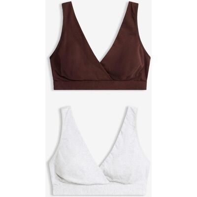 bonprix Reggiseno da allattamento senza ferretto con cotone biologico (pacco da 2) 46 bonprix Reggiseno da allattamento senza ferretto con cotone biologico (pacco da 2) 46