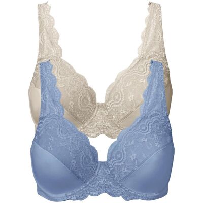 bonprix Reggiseno con ferretto e pizzo delicato (pacco da 2) 85 bonprix Reggiseno con ferretto e pizzo delicato (pacco da 2) 85
