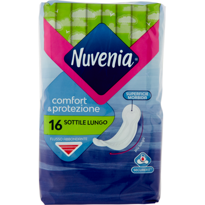 Assorbenti Sottili e Super Lunghe Nuvenia - 16 pezzi Assorbenti Sottili e Super Lunghe Nuvenia - 16 pezzi