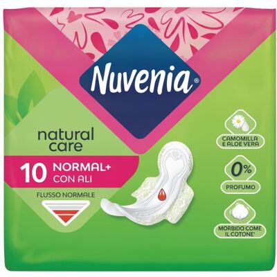 Nuvenia Natural Care Assorbenti con Ali 10 pezzi - Nuvenia Natural Care Assorbenti con Ali 10 pezzi -