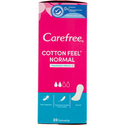 Carefree Cotton Feel Normal Fragranza Fresca 20 Salvaslip - Carefree Cotton Feel Normal Fragranza Fresca 20 Salvaslip -