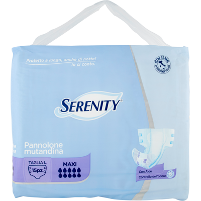 Serenity Classic Pannolone Mutandina Maxi Taglia L 15 Pezzi - Serenity Classic Pannolone Mutandina Maxi Taglia L 15 Pezzi -