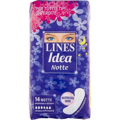 Lines Idea Notte Disteso 14 Assorbenti - Lines Idea Notte Disteso 14 Assorbenti -