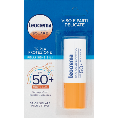 Leocrema Stick Solare Protettivo SPF50+ Pelli Sensibili 12 ml - Leocrema Stick Solare Protettivo SPF50+ Pelli Sensibili 12 ml -
