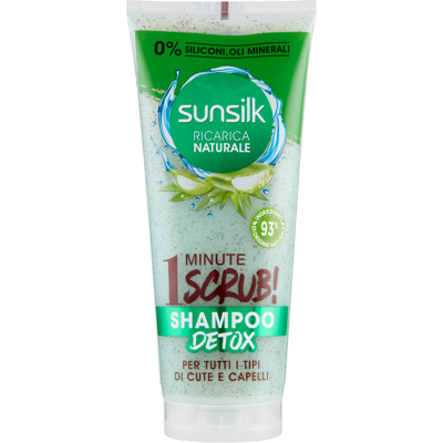 Sunsilk Ricarica Naturale 1 Minute Scrub! Shampoo Detox per Tutti i Tipi di Cute e Capelli 200 ml - Sunsilk Ricarica Naturale 1 Minute Scrub! Shampoo Detox per Tutti i Tipi di Cute e Capelli 200 ml -